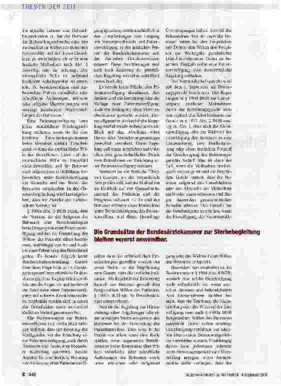Vorschauseite 2: Patientenverfügungen werden verbindlich