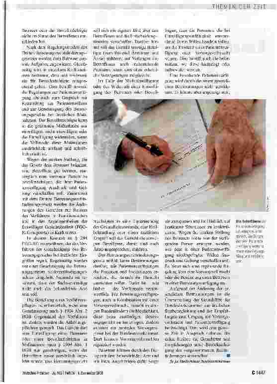 Vorschauseite 3: Patientenverfügungen werden verbindlich