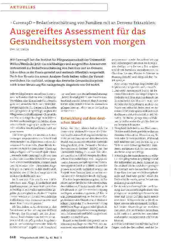 Vorschauseite 1: Ausgereiftes Assessment für das Gesundheitssystem von morgen