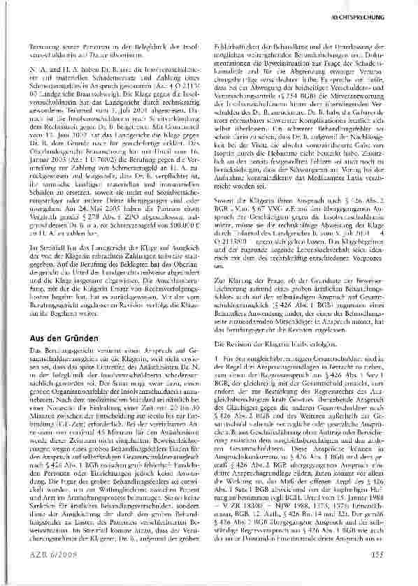 Vorschauseite 2: Grober ärztlicher Behandlungsfehler