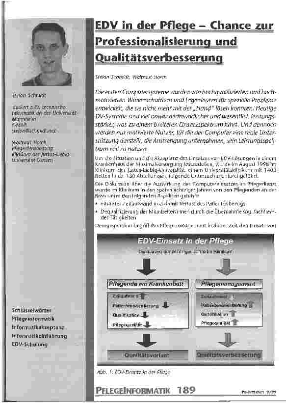 Vorschauseite 1: EDV in der Pflege - Chance zur Professionalität und Qualitätsverbesserung