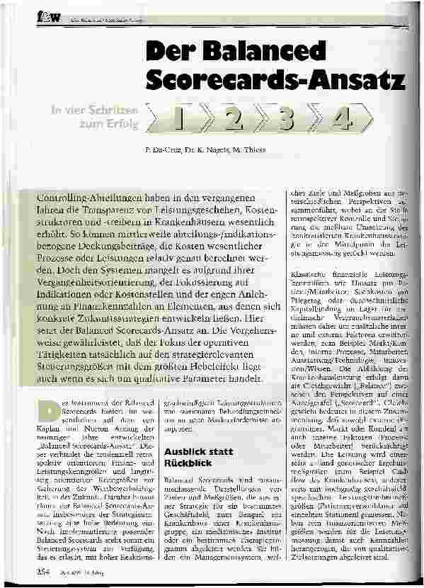 Vorschauseite 1: Der Balanced Scorecards-Ansatz In vier Schritten zum Erfolg