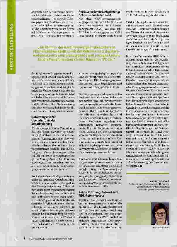 Vorschauseite 3: Die neue Bedarfsplanungsrichtlinie des G-BA