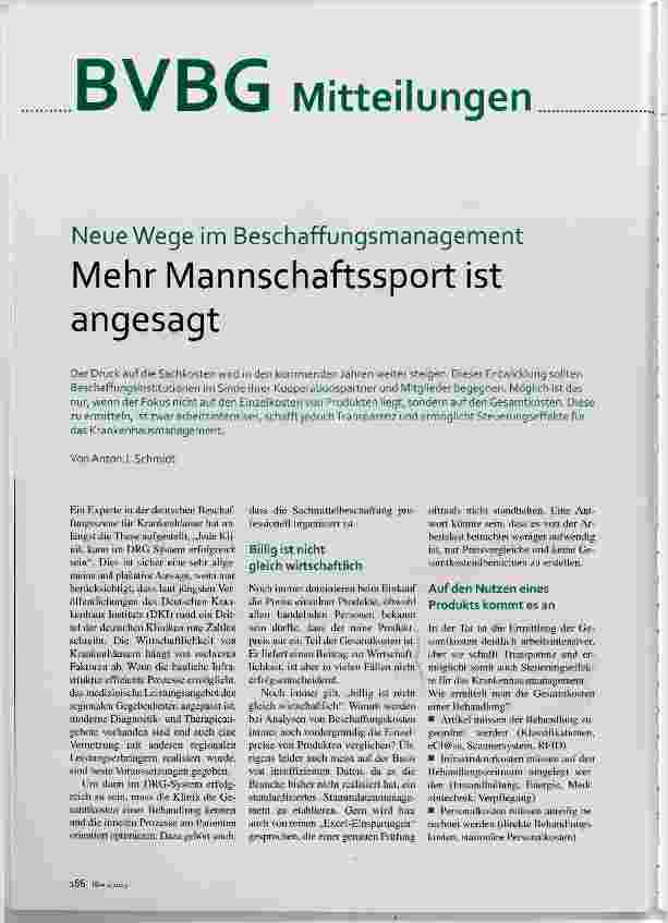 Vorschauseite 1: Neue Wege im Beschaffungsmanagement Mehr Mannschaftssport ist angesagt