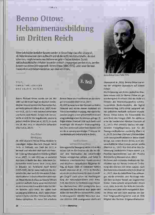 Vorschauseite 1: Benno Ottow: Hebammenausbildung im Dritten Reich