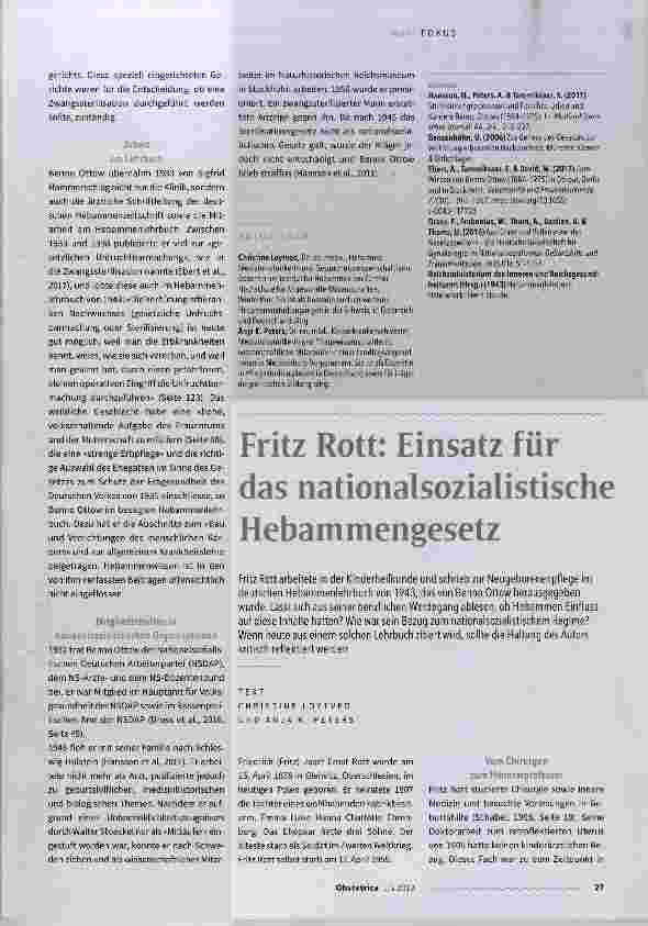 Vorschauseite 2: Benno Ottow: Hebammenausbildung im Dritten Reich