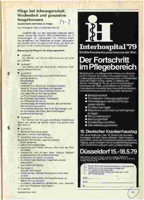 Vorschauseite 1: Pflege bei Schwangerschaft, Wochenbett und gesundem Neugeborenen Groblernziele und Inhalt (4. Folge)