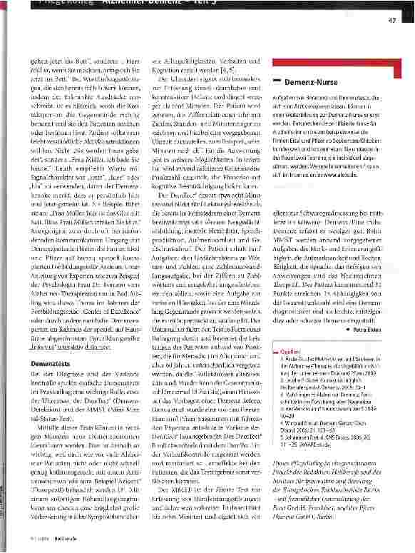 Vorschauseite 2: Demenz-Nurse kann Beratung und Demenztests übernehmen