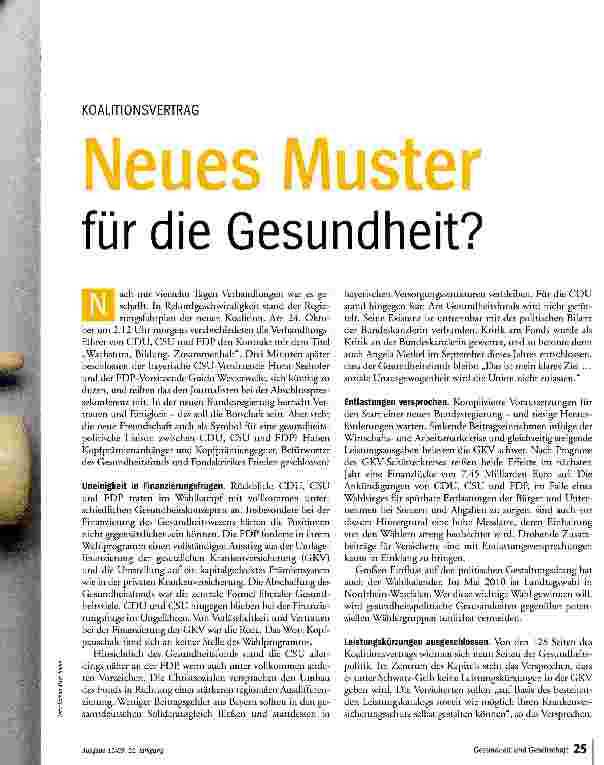 Vorschauseite 2: Neues Muster für die Gesundheit?
