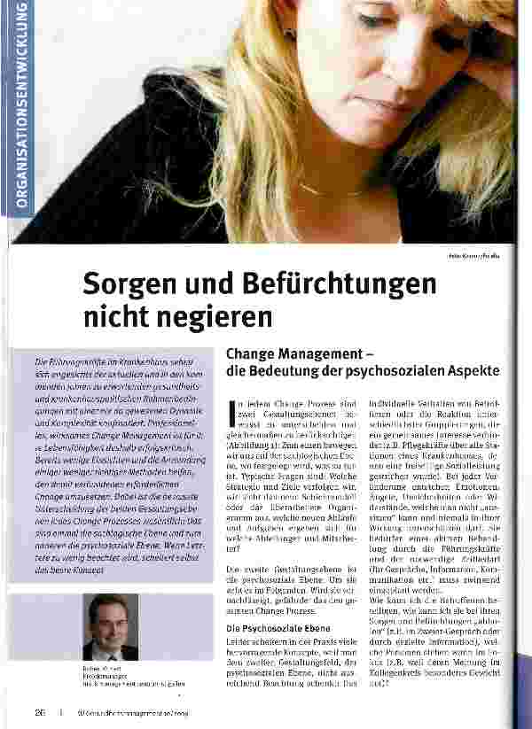 Vorschauseite 1: Sorgen und Befürchtungen nicht negieren