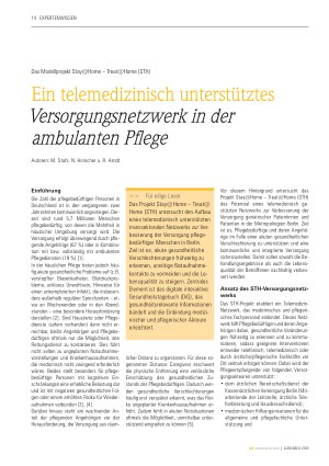Vorschauseite 1: Ein telemedizinisch unterstütztes Versorgungsnetzwerk in der ambulanten Pflege