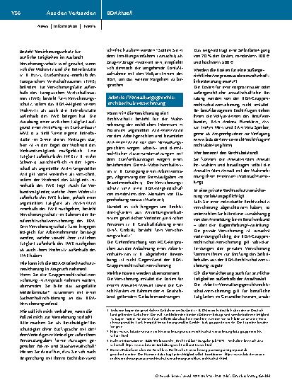 Vorschauseite 2: Berufsrechtsschutzversicherung für BDA-Mitglieder