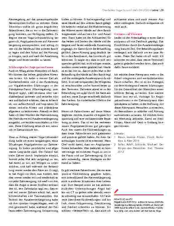 Vorschauseite 3: Lebensatem – Atemverlängerung in der professionellen Zahnreinigung bei Angstpatienten