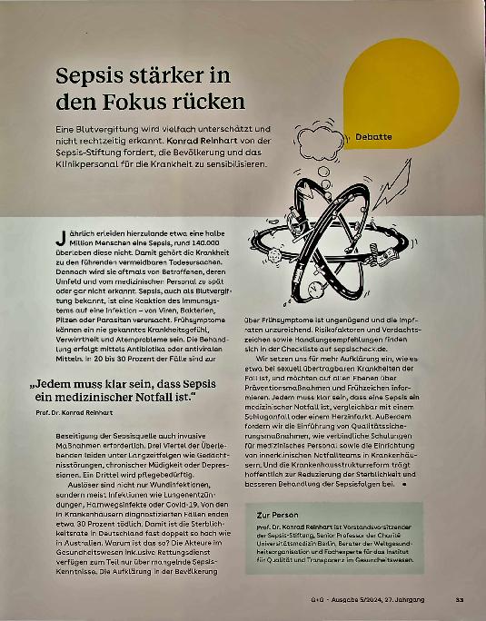 Vorschauseite 1: Sepsis stärker in den Fokus rücken