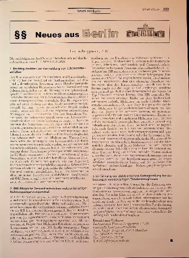Vorschauseite 1: Corrected: Neues aus Berlin