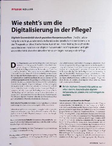 Vorschauseite 3: Wie steht es um die Digitalisierung in der Pflege?
