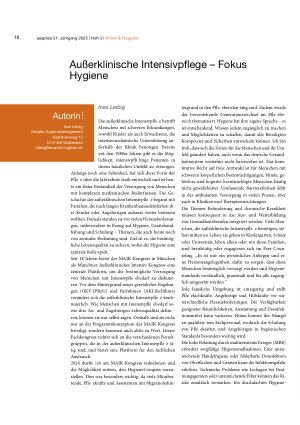 Vorschauseite 1: Außerklinische Intensivpflege – Fokus Hygiene