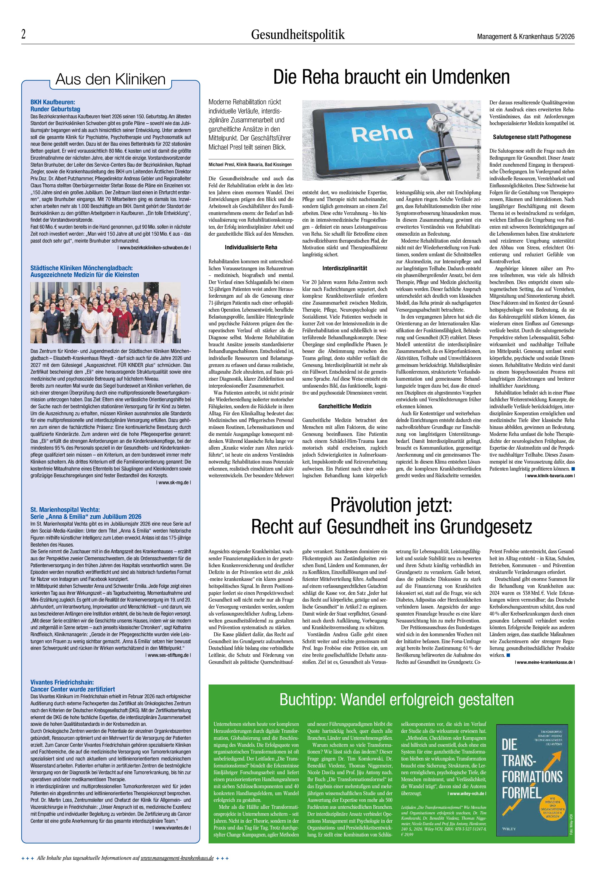 Vorschauseite 1: Gesundheitspolitik