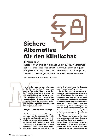 Vorschauseite 1: Sichere Alternative für den Klinikchat
