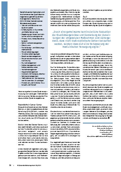 Vorschauseite 3: Information und Transparenz sind Schlüssel für ein erfolgreiches Qualitätsmanagement.
