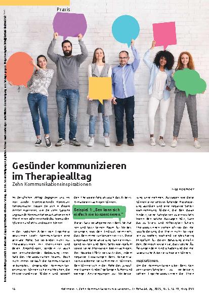 Vorschauseite 1: Gesünder kommunizieren im Therapiealltag Zehn Kommunikationsinspirationen