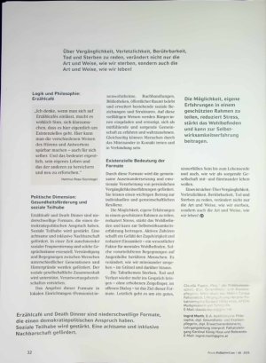 Vorschauseite 3: Erzählräume öffnen, Nachbarschaften befördern Death Dinner und Erzählcafe im Grätzel - existenziell und politisch