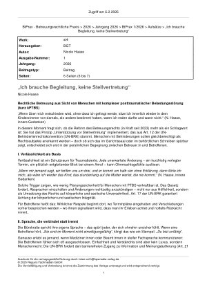 Vorschauseite 1: „Ich brauche Begleitung, keine Stellvertretung“