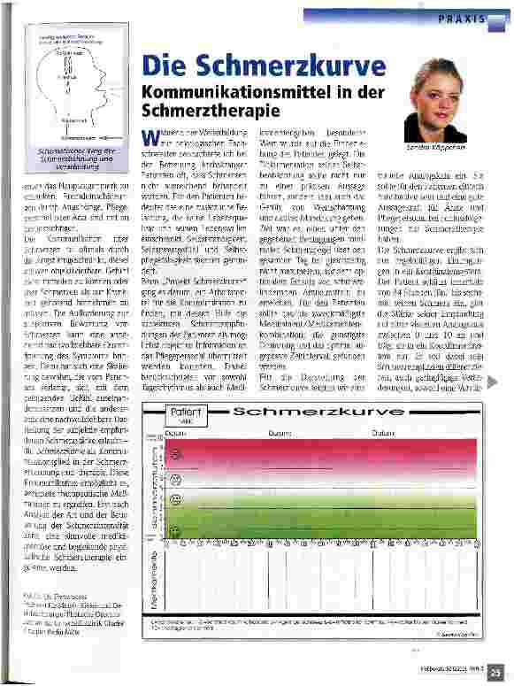 Vorschauseite 1: Die Schmerzkurve Komunikationsmittel in der Schmerztherapie