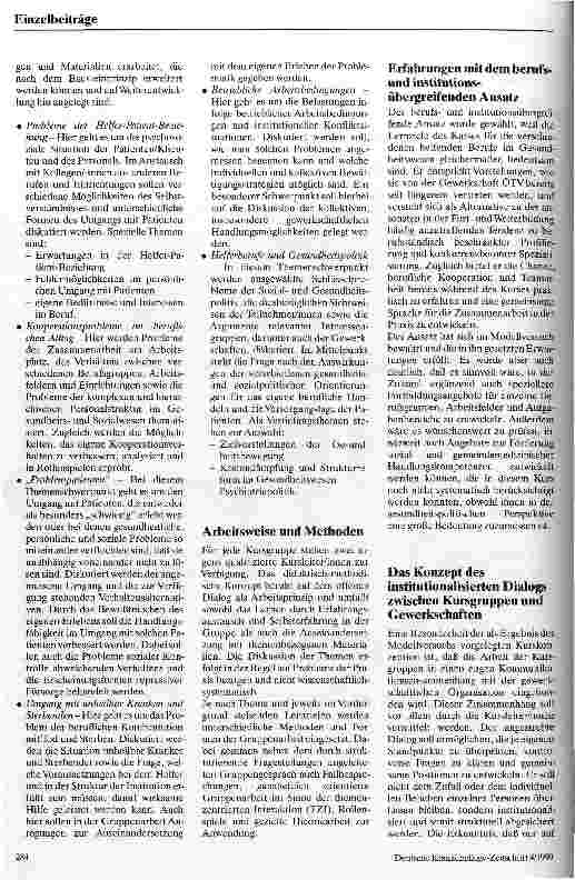 Vorschauseite 2: Kooperation und Patientenorientierung Zusammenfassung des Abschlußberichtes zum Modellversuch Qualifikation