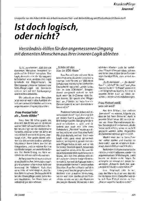 Vorschauseite 1: Ist doch logisch, oder nicht? Leseprobe aus der Arbeitshilfe des Arbeitszentrums Fortund Weiterbildung am Elisabethenstift Darmstadt