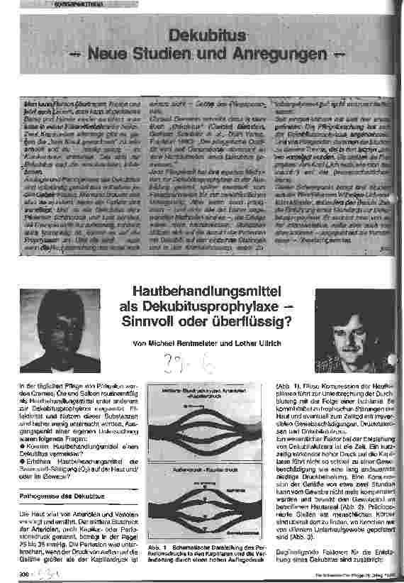 Vorschauseite 1: Dekubitus - Neue Studien und Anregungen