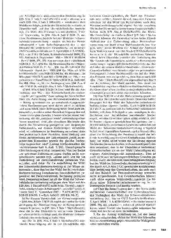 Vorschauseite 2: Gewerkschaftliche Anfechtung einer Schwerbehindertenvertretungswahl