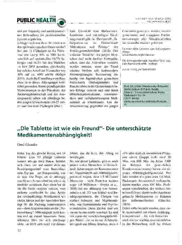Vorschauseite 2: Prävention von Tabakkonsum und Tabakabhängigkeit