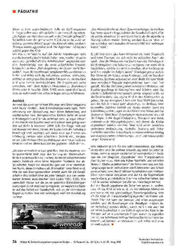 Vorschauseite 3: Entwicklungserwartungen an Kinder und ihre Relevanz für die Ergotherapie im pädiatrischen Arbeitsfeld - Teil 2