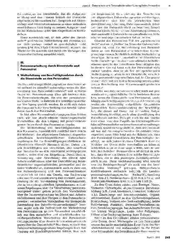 Vorschauseite 2: Datenschutz und Personalnebenaktenführung beim Personalrat