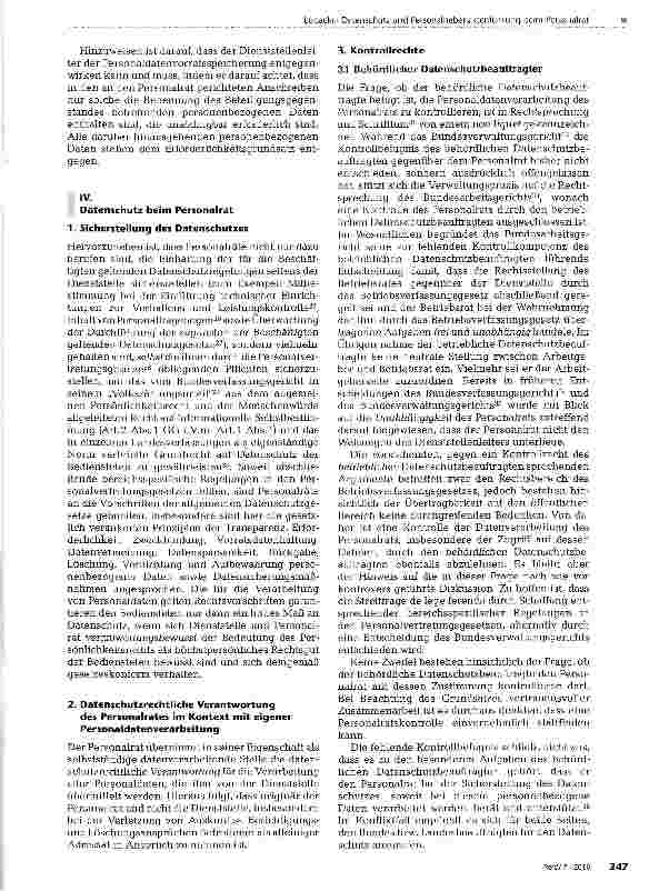 Vorschauseite 4: Datenschutz und Personalnebenaktenführung beim Personalrat