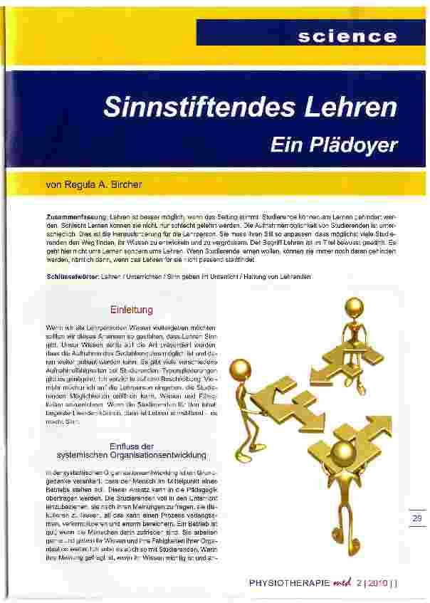 Vorschauseite 1: Sinnstiftendes Lehren Ein Plädoyer