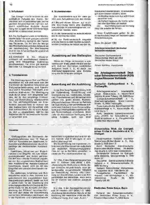 Vorschauseite 2: Diskussion über die Durchführung von Injektionen, Infusionen, Transfusionen und Blutabnahmen
