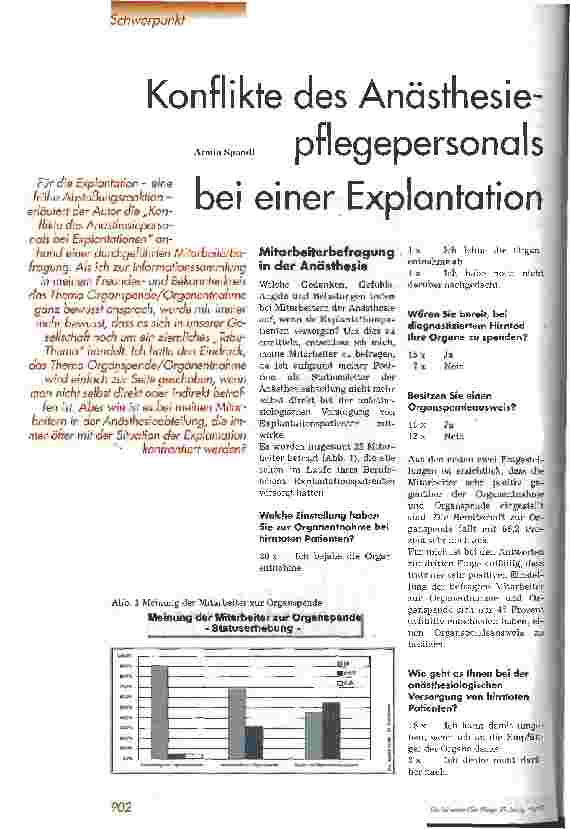 Vorschauseite 1: Konflikte des Anästhesiepflegepersonals bei einer Explantation