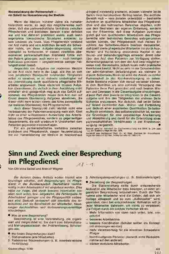 Vorschauseite 2: Partnerschaft in der Krankenversorgung