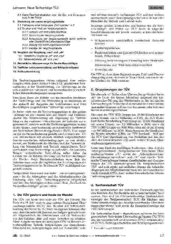 Vorschauseite 2: Neue Tarifverträge TÜV:Auf dem Weg vom Monopol zum Wettbewerb