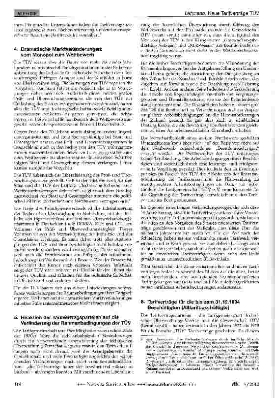 Vorschauseite 3: Neue Tarifverträge TÜV:Auf dem Weg vom Monopol zum Wettbewerb