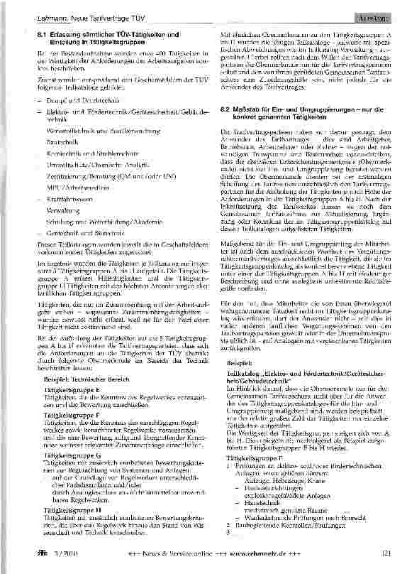 Vorschauseite 6: Neue Tarifverträge TÜV:Auf dem Weg vom Monopol zum Wettbewerb