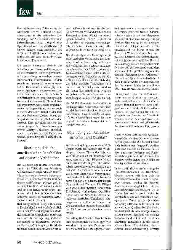 Vorschauseite 3: Fast-Ärzte für die Patientenversorgung?