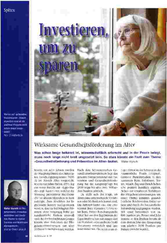 Vorschauseite 1: Wirksame Gesundheitsförderung im Alter