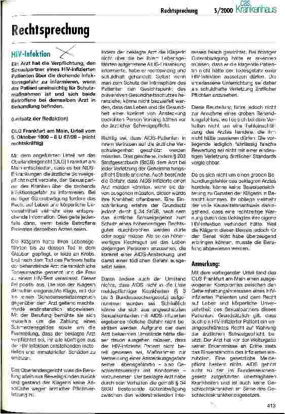 Vorschauseite 1: HIV-Infektion