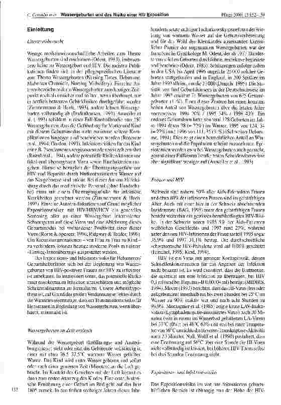 Vorschauseite 2: Wassergeburten und das Risiko einer Human Immunodeficiency Virus (HIV) Exposition