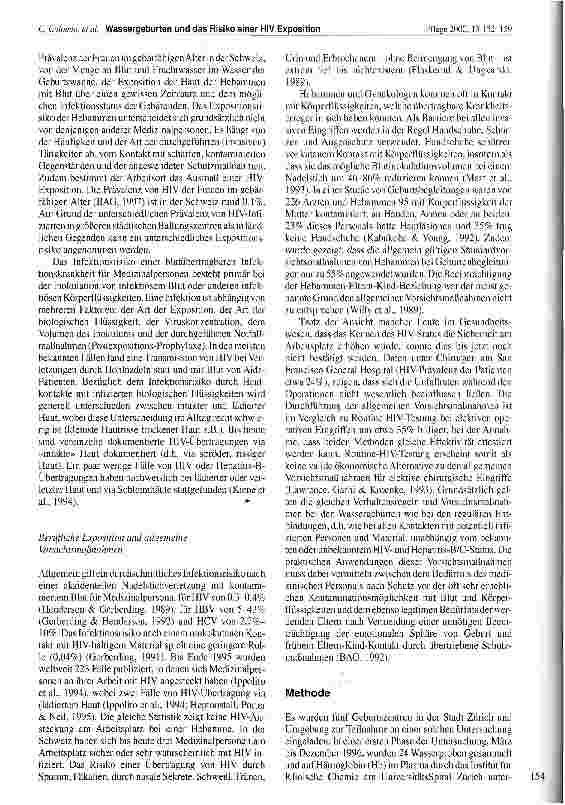 Vorschauseite 3: Wassergeburten und das Risiko einer Human Immunodeficiency Virus (HIV) Exposition