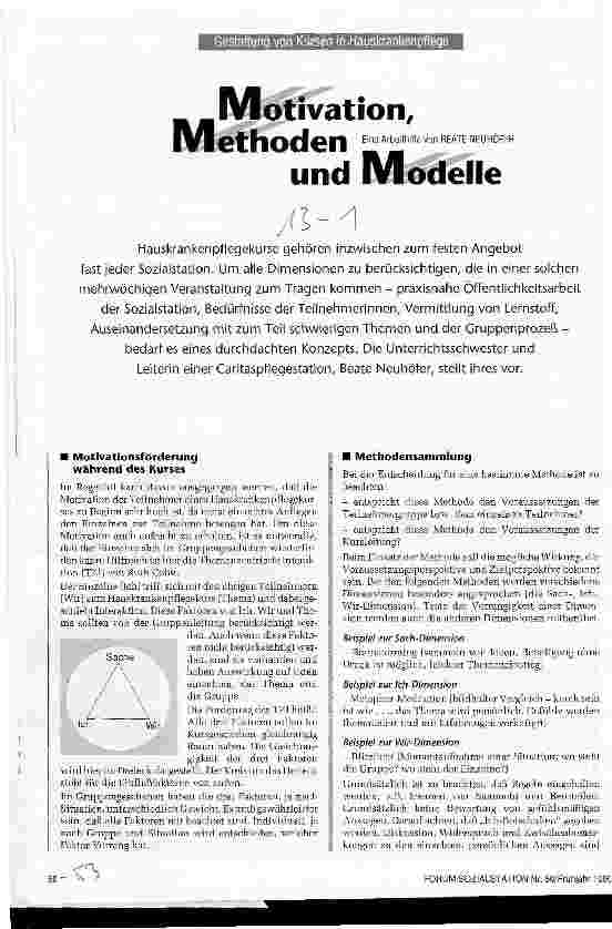Vorschauseite 1: Motivation, Methoden und Modelle