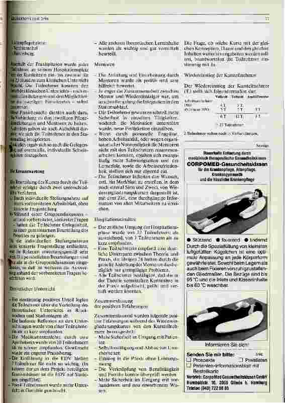 Vorschauseite 4: Wiedereingliederungslehrgang für Krankenschwestern/-pfleger Pilotprojekt des DBfK, Landesverband Baden-Württemberg